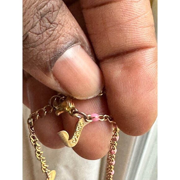 Womens Steel Ankle Bracelet Pink Accents Beach Wear Fashion Jewelry Boho Chic - Picture 7 of 10